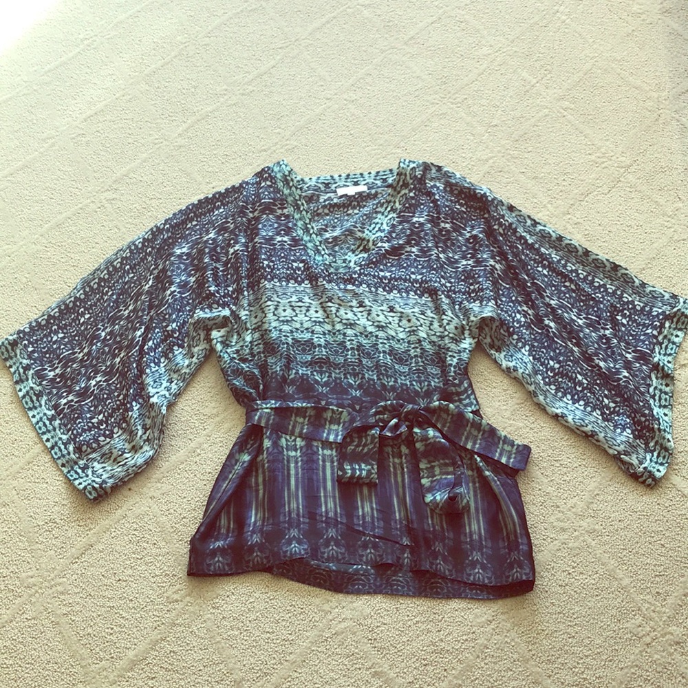 Silk Alexis blouse with tie belt